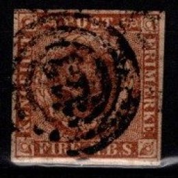 1851 - Danmark - AFA 1 - Frimærke - Stemplet. (3)